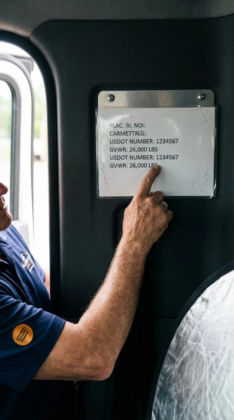 USDOT licensing placard verification in Scottsburg